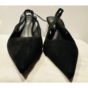 H&M  - Women’s Size 6 Black slingback pointed-toe 2” kitten heels evening Career